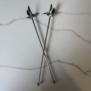 Set of 2 Silver Grey Goose Cocktail Stirrers